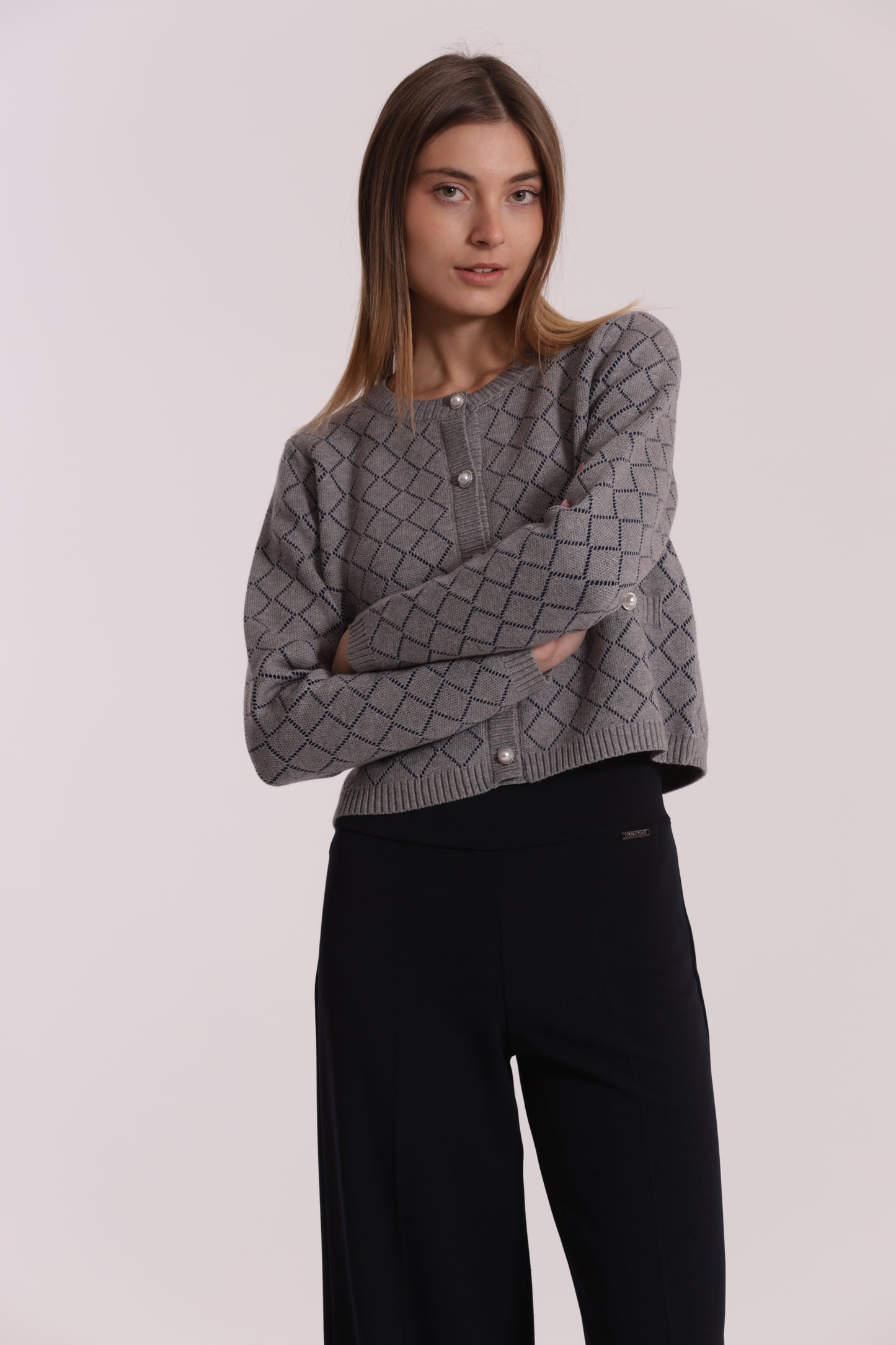 MAGLIA CARDIGAN A ROMBI