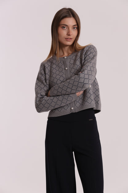 MAGLIA CARDIGAN A ROMBI