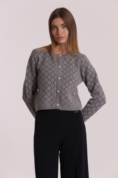 MAGLIA CARDIGAN A ROMBI