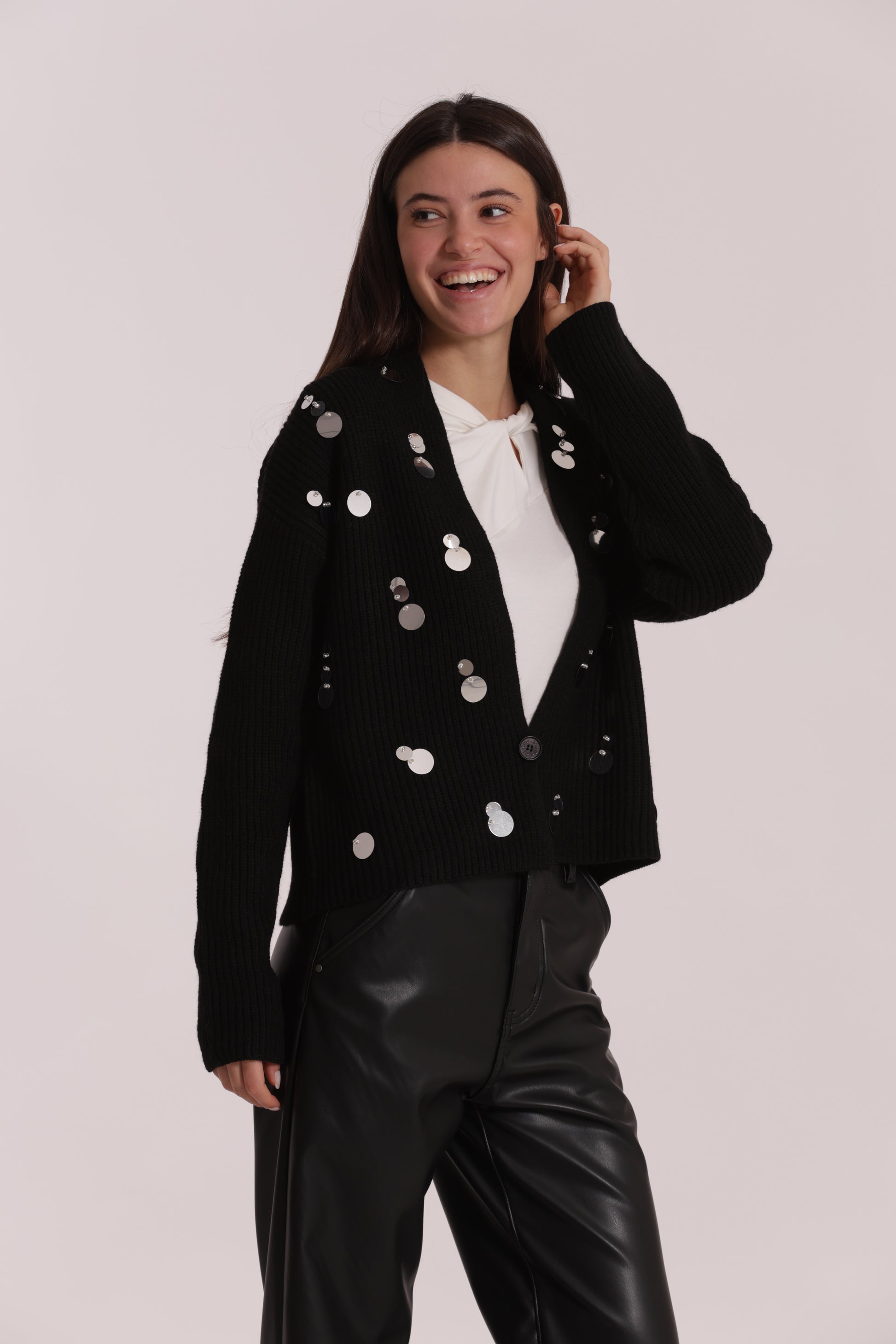 MAGLIA CARDIGAN CON STRASS