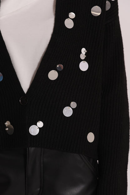 MAGLIA CARDIGAN CON STRASS