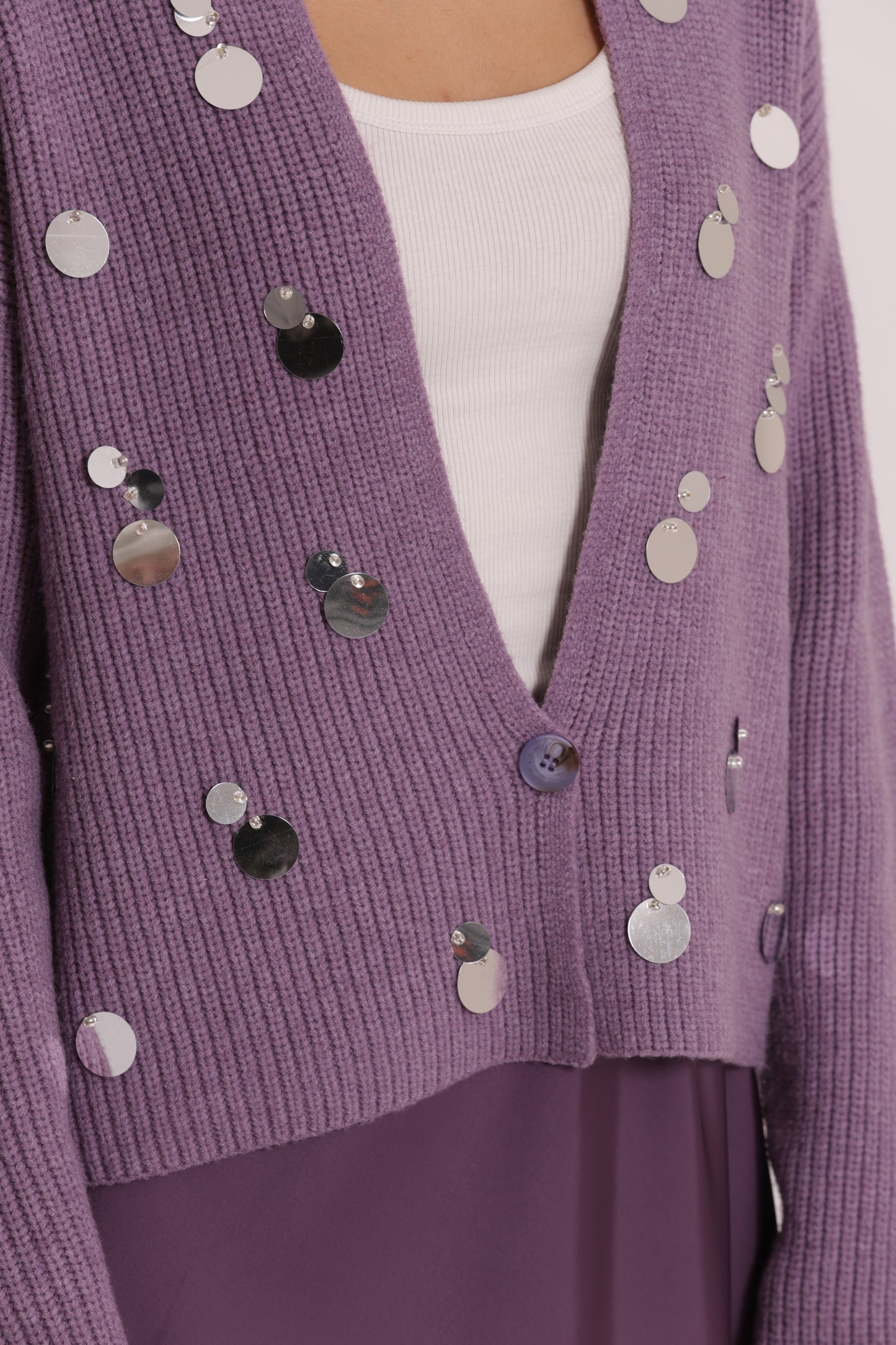 MAGLIA CARDIGAN CON STRASS