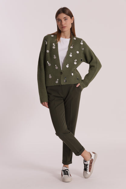 MAGLIA CARDIGAN CON STRASS