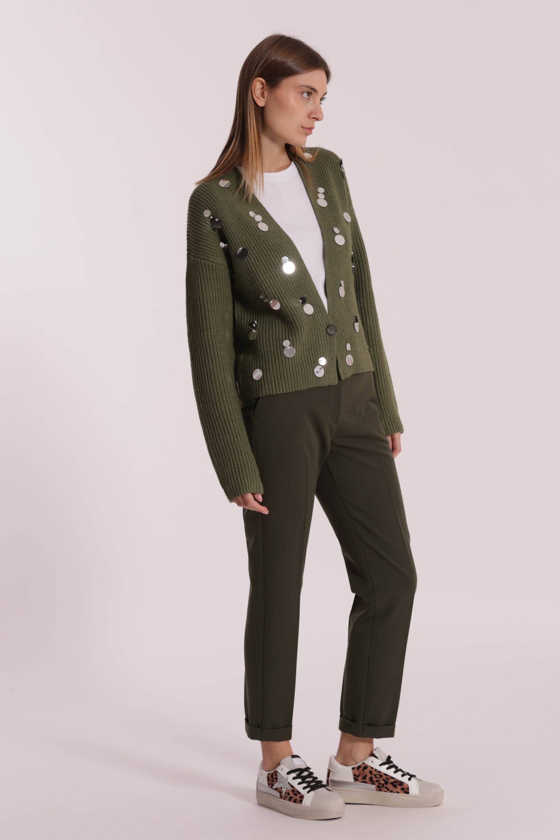 MAGLIA CARDIGAN CON STRASS