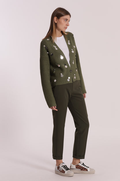MAGLIA CARDIGAN CON STRASS