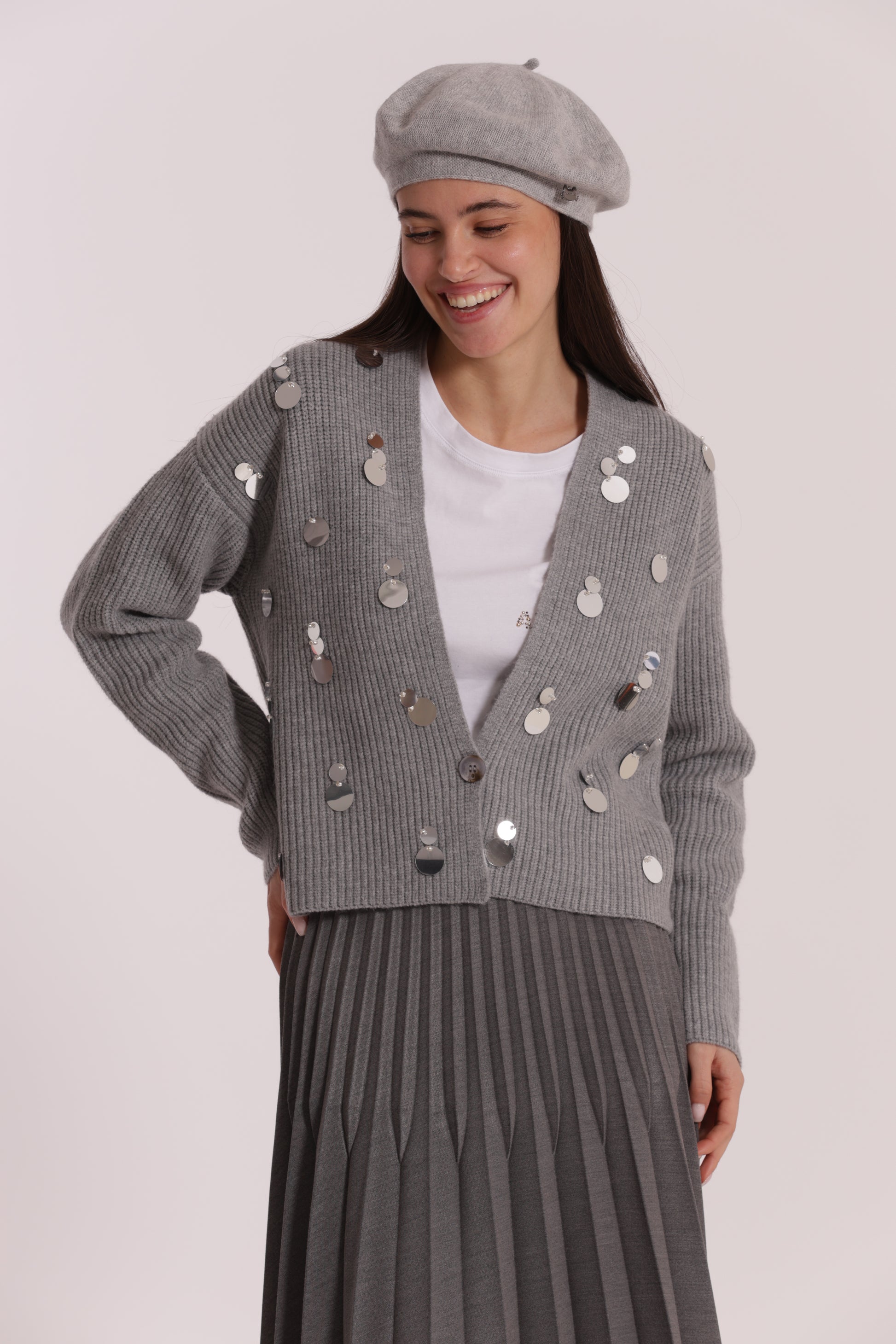 MAGLIA CARDIGAN CON STRASS