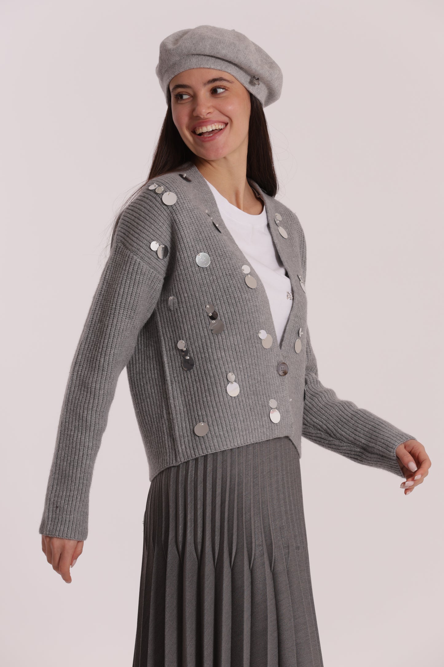 MAGLIA CARDIGAN CON STRASS