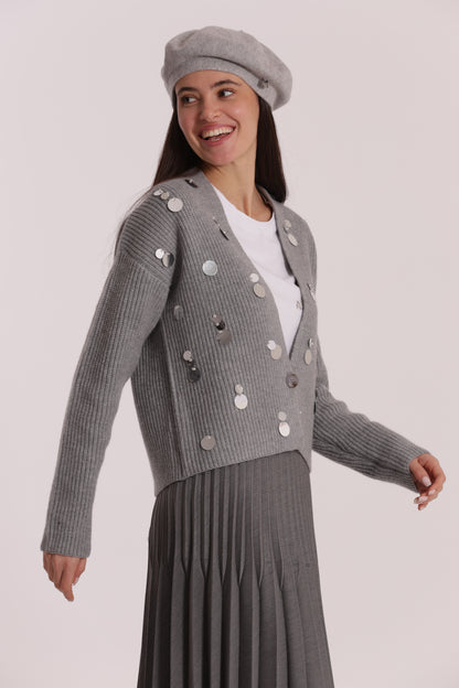 MAGLIA CARDIGAN CON STRASS