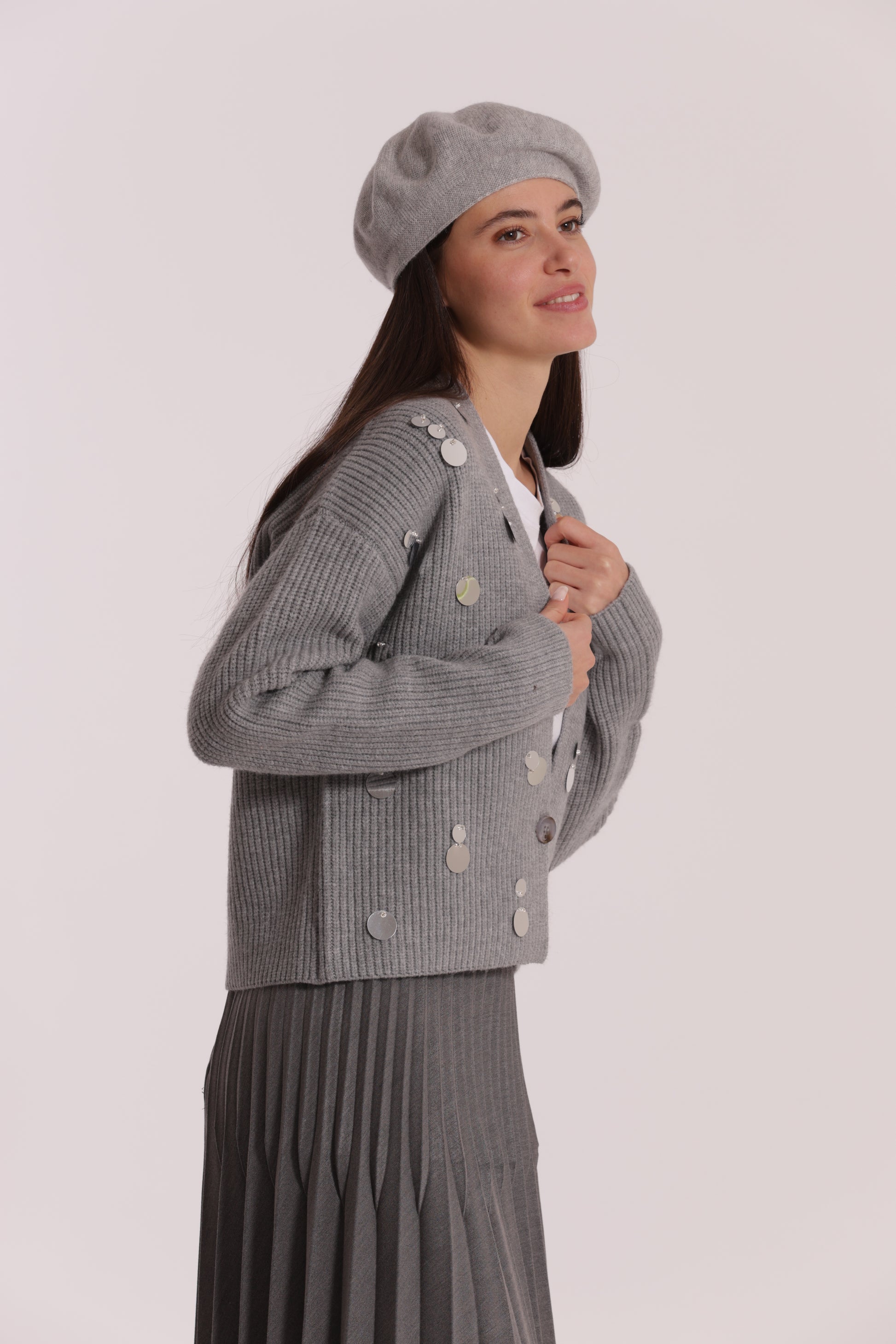 MAGLIA CARDIGAN CON STRASS