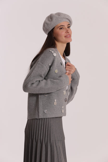 MAGLIA CARDIGAN CON STRASS