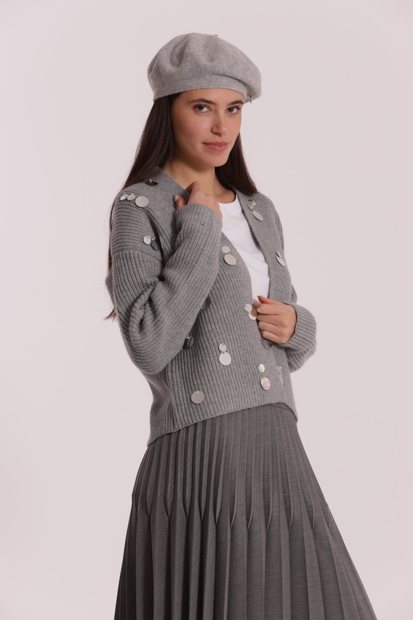 MAGLIA CARDIGAN CON STRASS