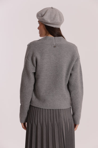 MAGLIA CARDIGAN CON STRASS