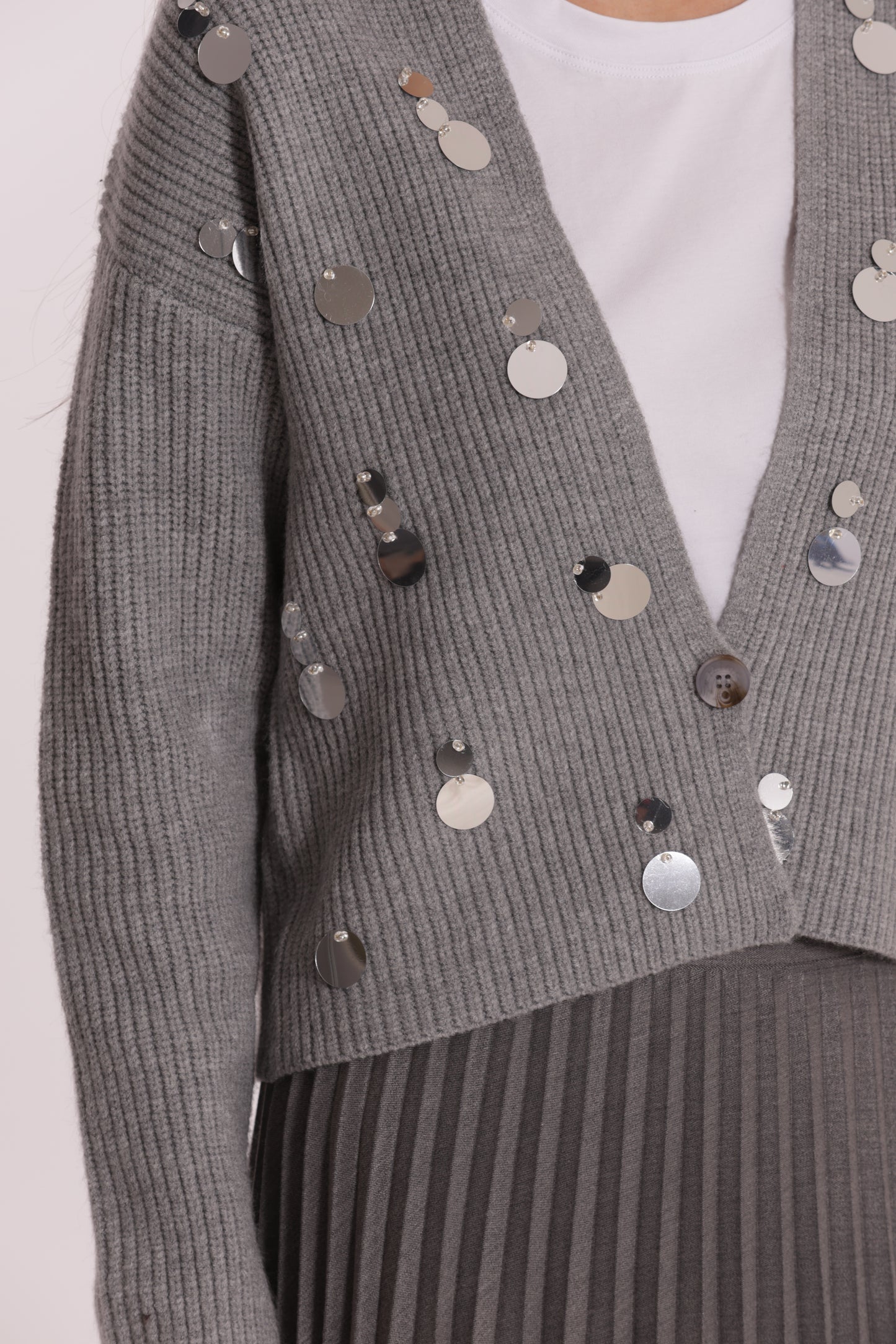 MAGLIA CARDIGAN CON STRASS