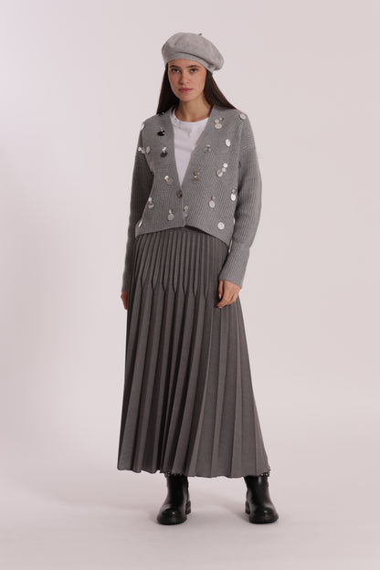 MAGLIA CARDIGAN CON STRASS