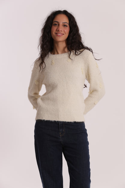 MAGLIA CON PAILLETTES SU MANICHE