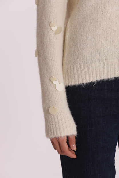 MAGLIA CON PAILLETTES SU MANICHE