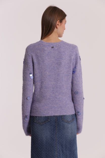MAGLIA CON PAILLETTES SU MANICHE
