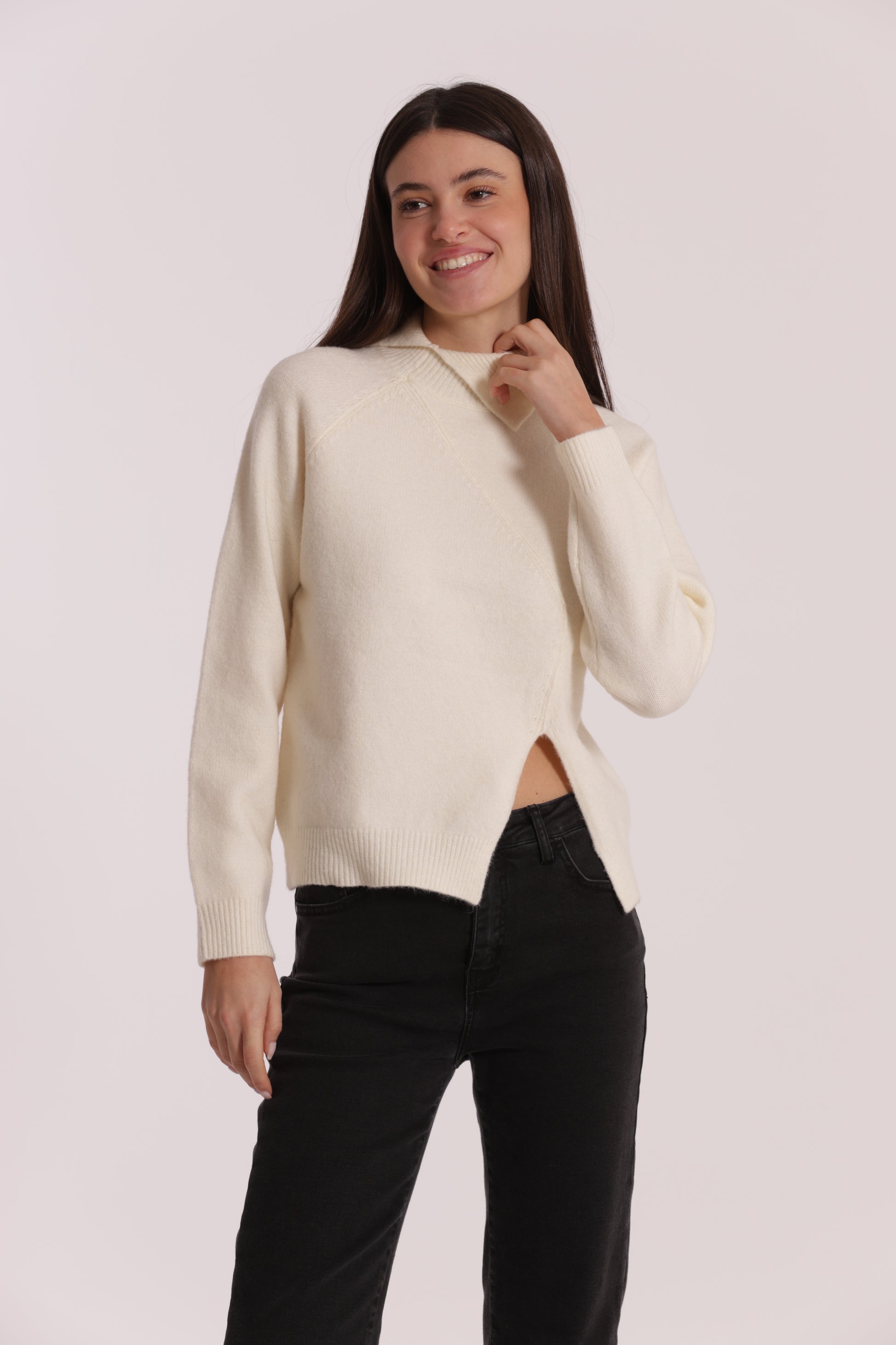 MAGLIA DOLCEVITA CON COLLO PIEGATO