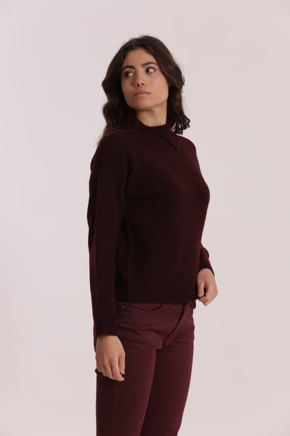 MAGLIA DOLCEVITA CON COLLO PIEGATO