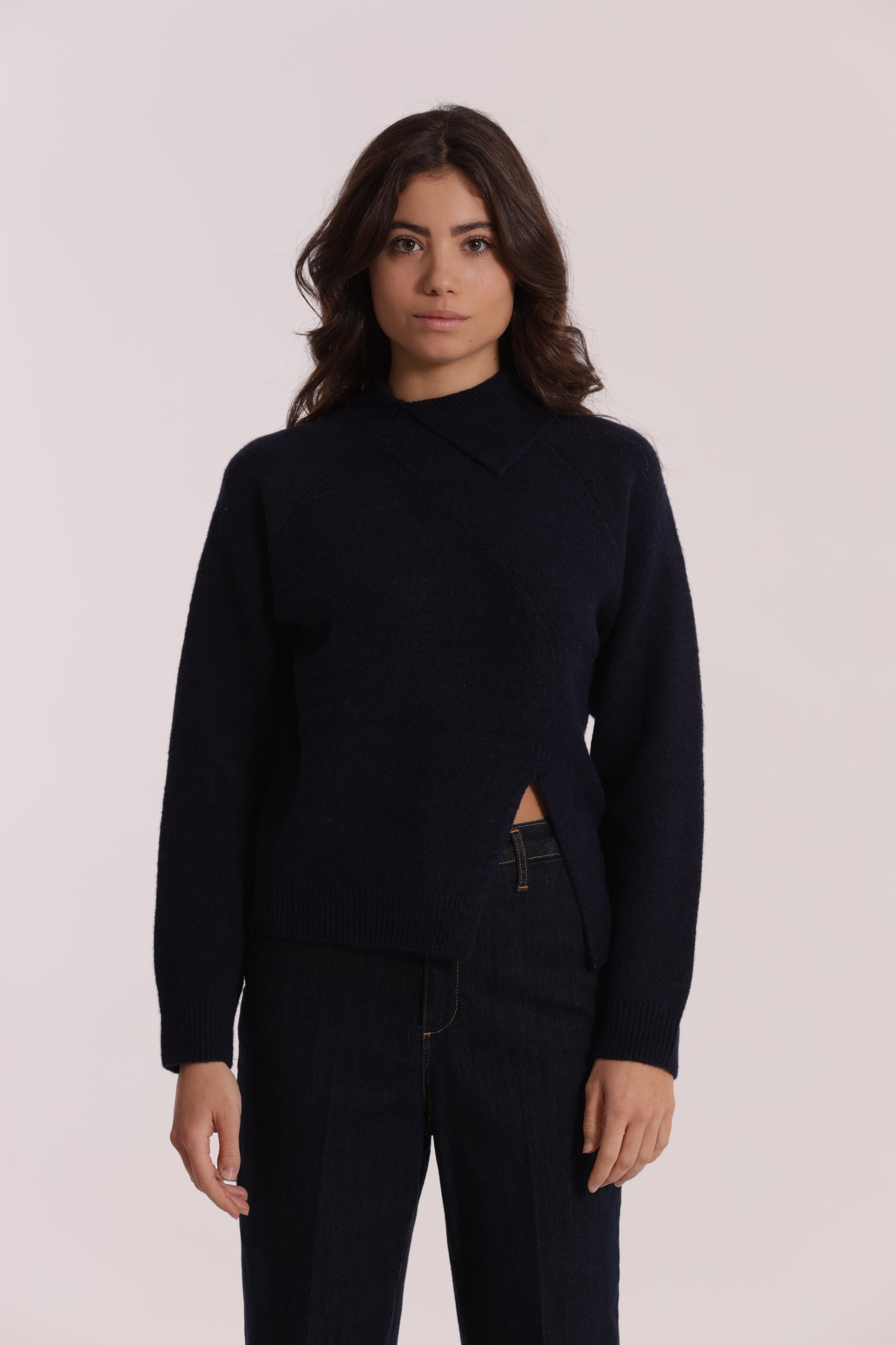 MAGLIA DOLCEVITA CON COLLO PIEGATO