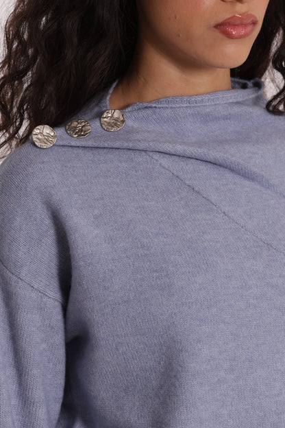 MAGLIA CON BOTTONI SU SPALLA