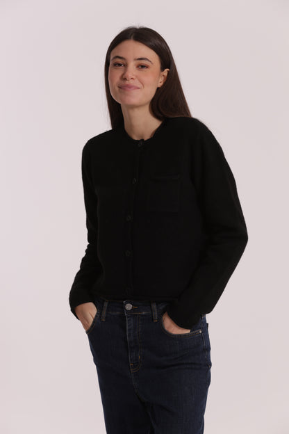 MAGLIA CARDIGAN CON TASCHINO