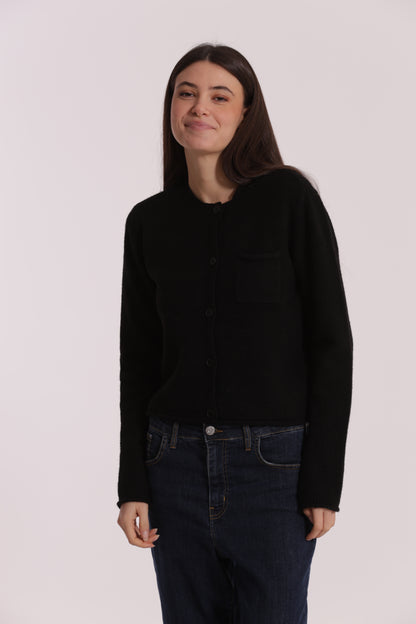 MAGLIA CARDIGAN CON TASCHINO