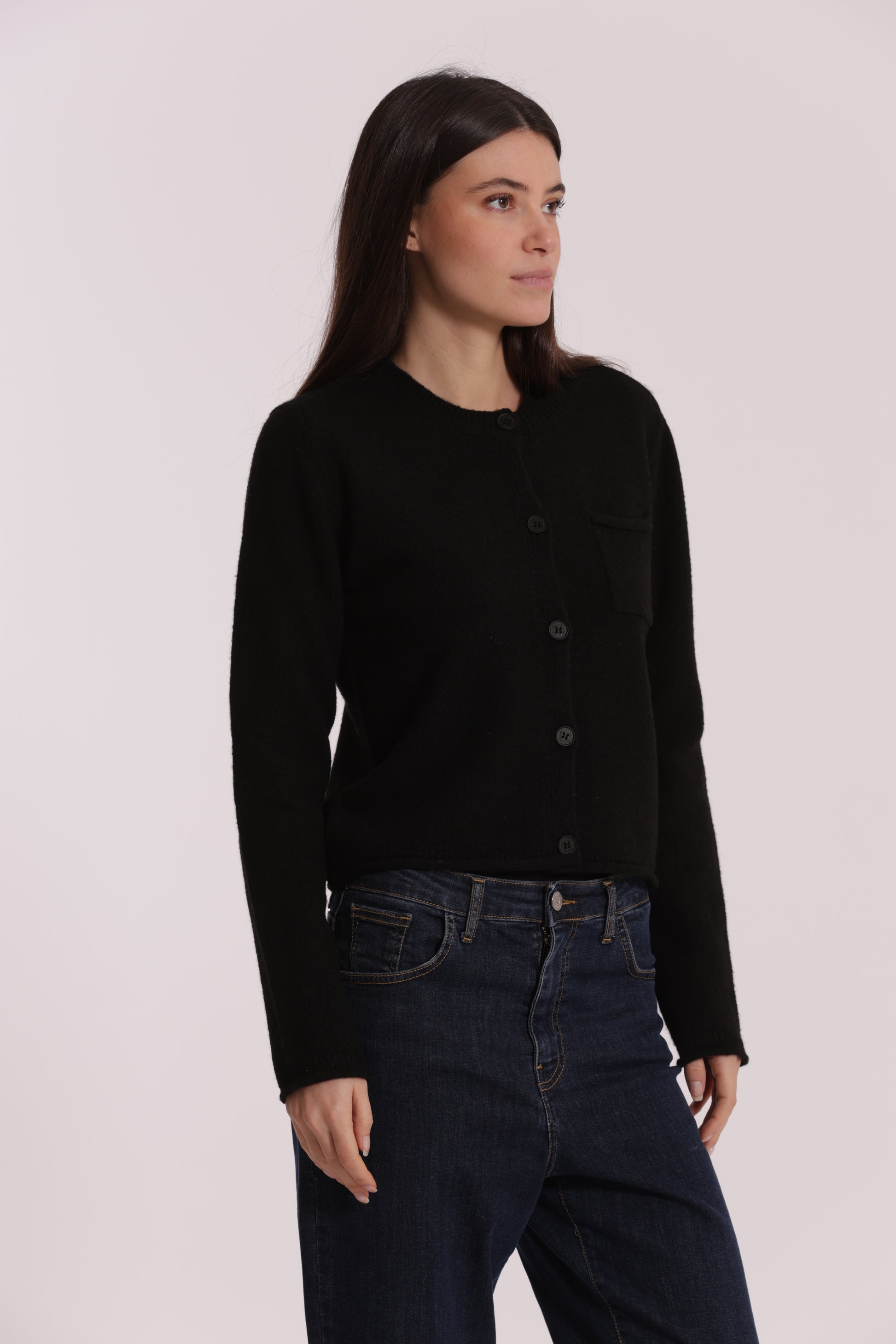 MAGLIA CARDIGAN CON TASCHINO