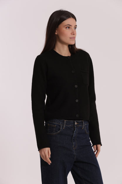 MAGLIA CARDIGAN CON TASCHINO