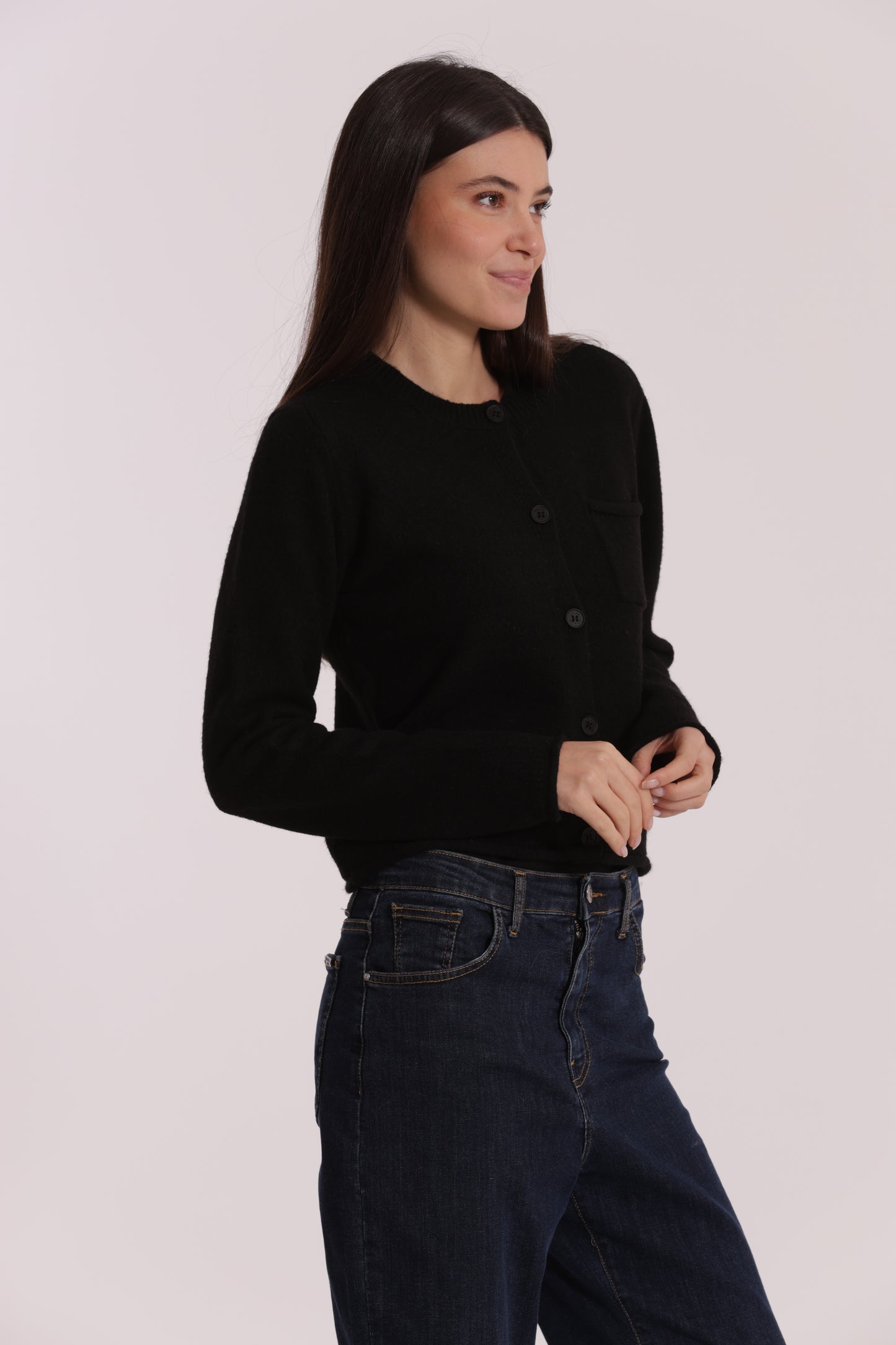 MAGLIA CARDIGAN CON TASCHINO
