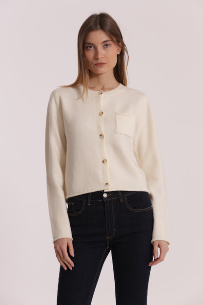 MAGLIA CARDIGAN CON TASCHINO