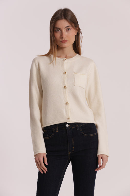 MAGLIA CARDIGAN CON TASCHINO