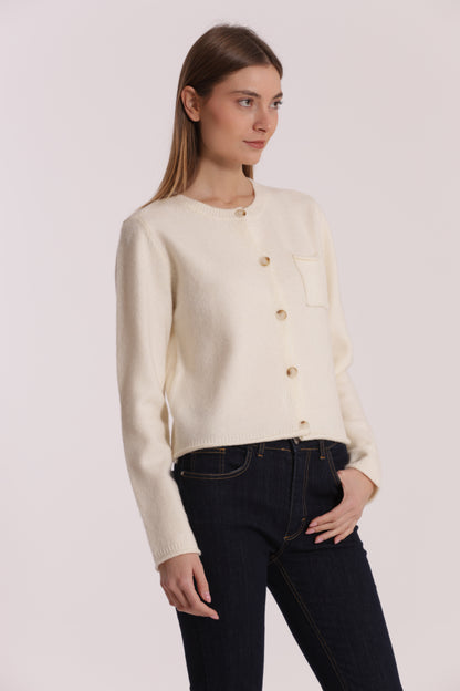 MAGLIA CARDIGAN CON TASCHINO