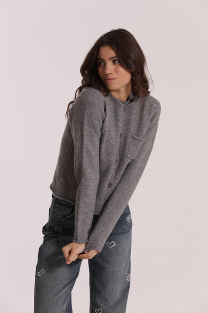 MAGLIA CARDIGAN CON TASCHINO