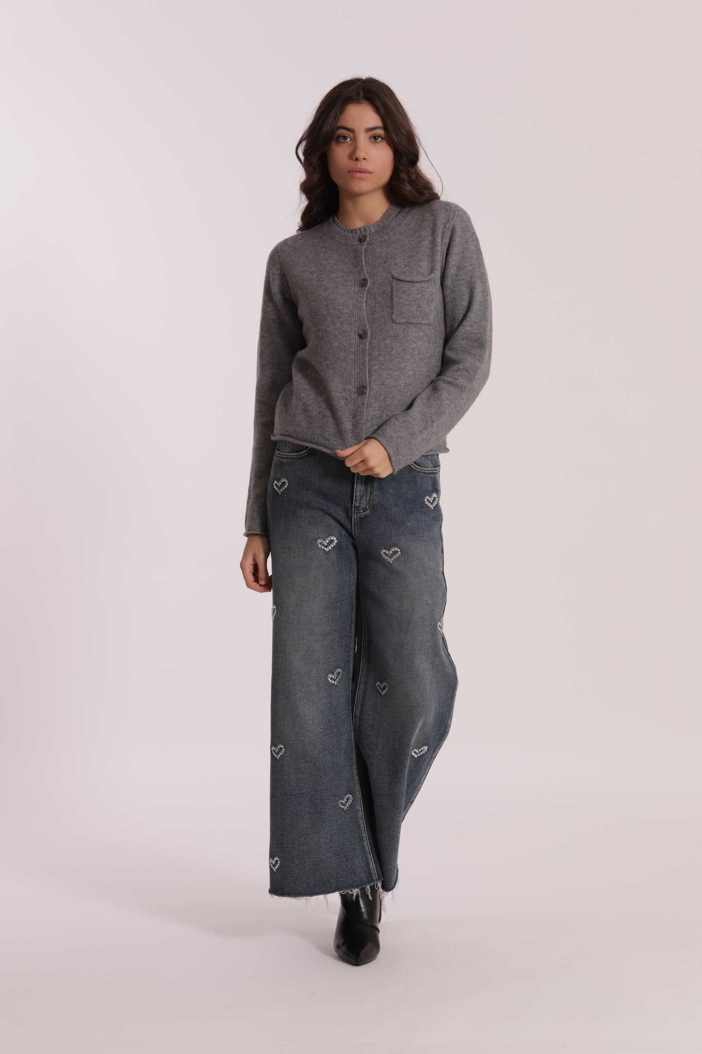 MAGLIA CARDIGAN CON TASCHINO