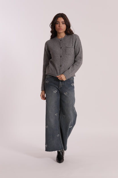 MAGLIA CARDIGAN CON TASCHINO