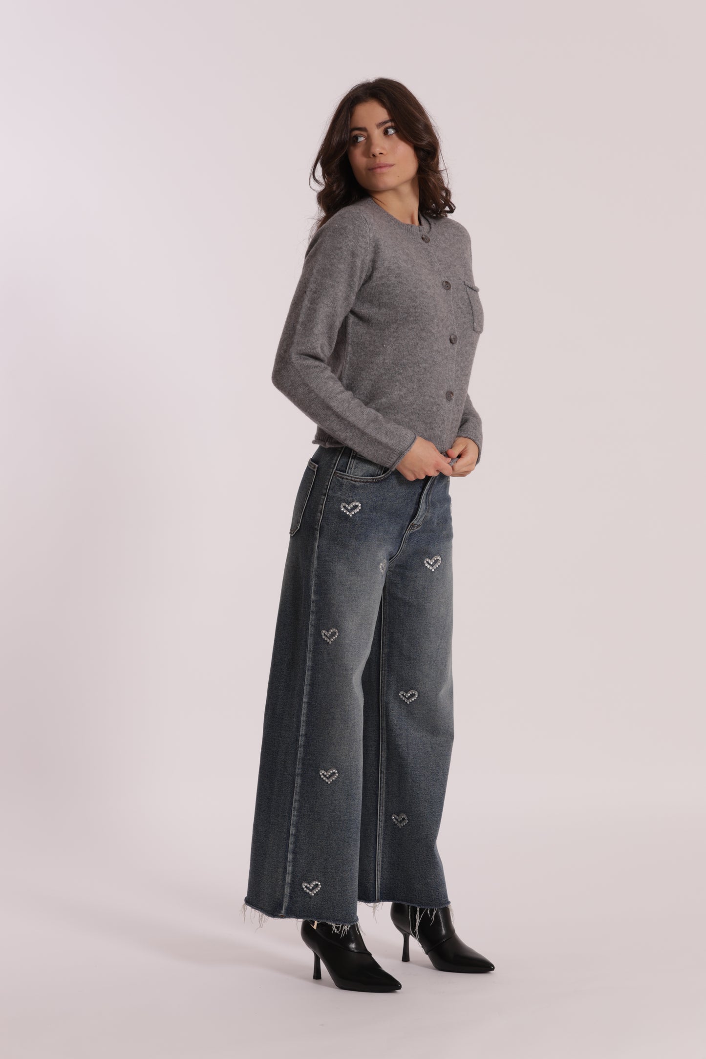 MAGLIA CARDIGAN CON TASCHINO