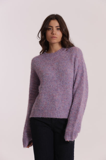 MAGLIA SCOLLO TONDO CON PAILLETTES