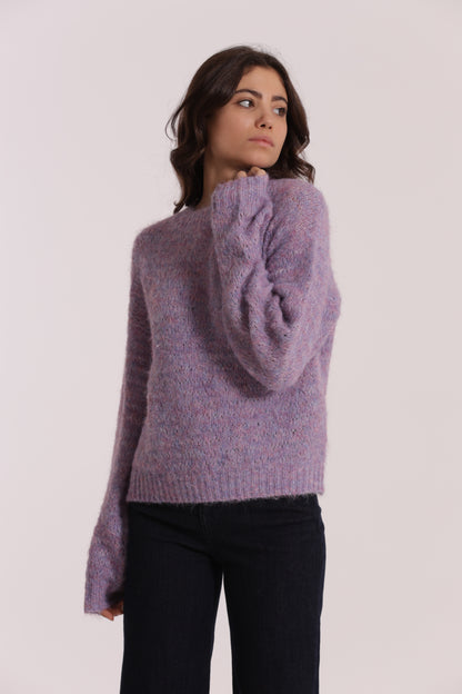 MAGLIA SCOLLO TONDO CON PAILLETTES