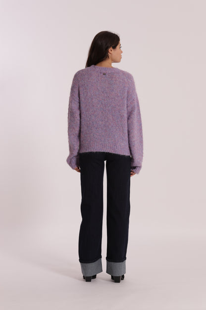 MAGLIA SCOLLO TONDO CON PAILLETTES