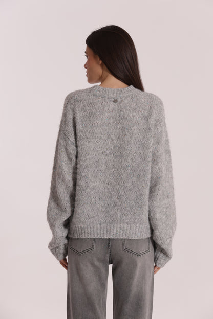MAGLIA SCOLLO TONDO CON PAILLETTES