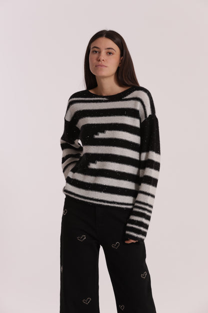 MAGLIA A RIGHE E PAILLETTES
