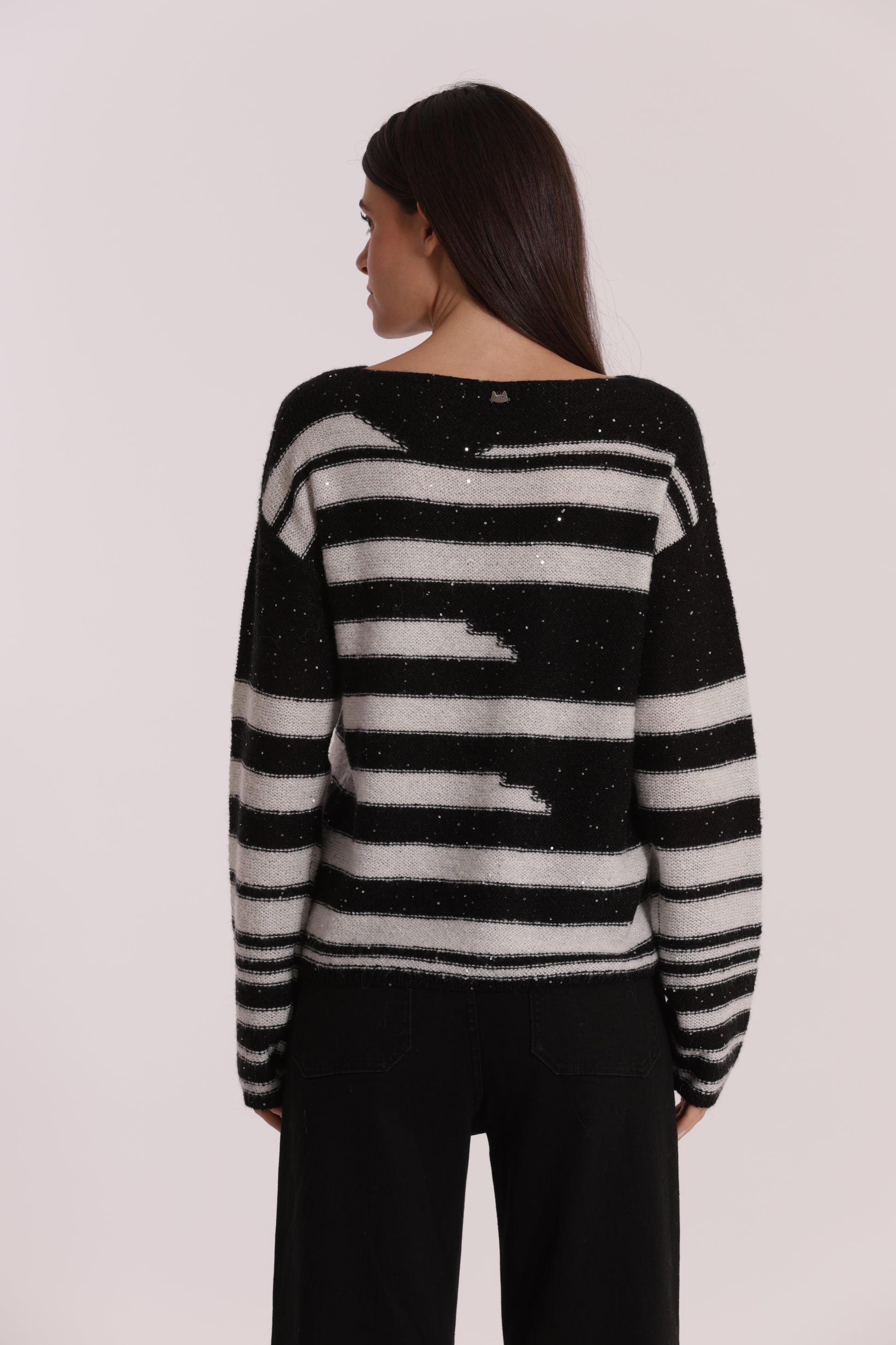 MAGLIA A RIGHE E PAILLETTES