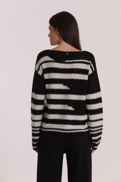 MAGLIA A RIGHE E PAILLETTES