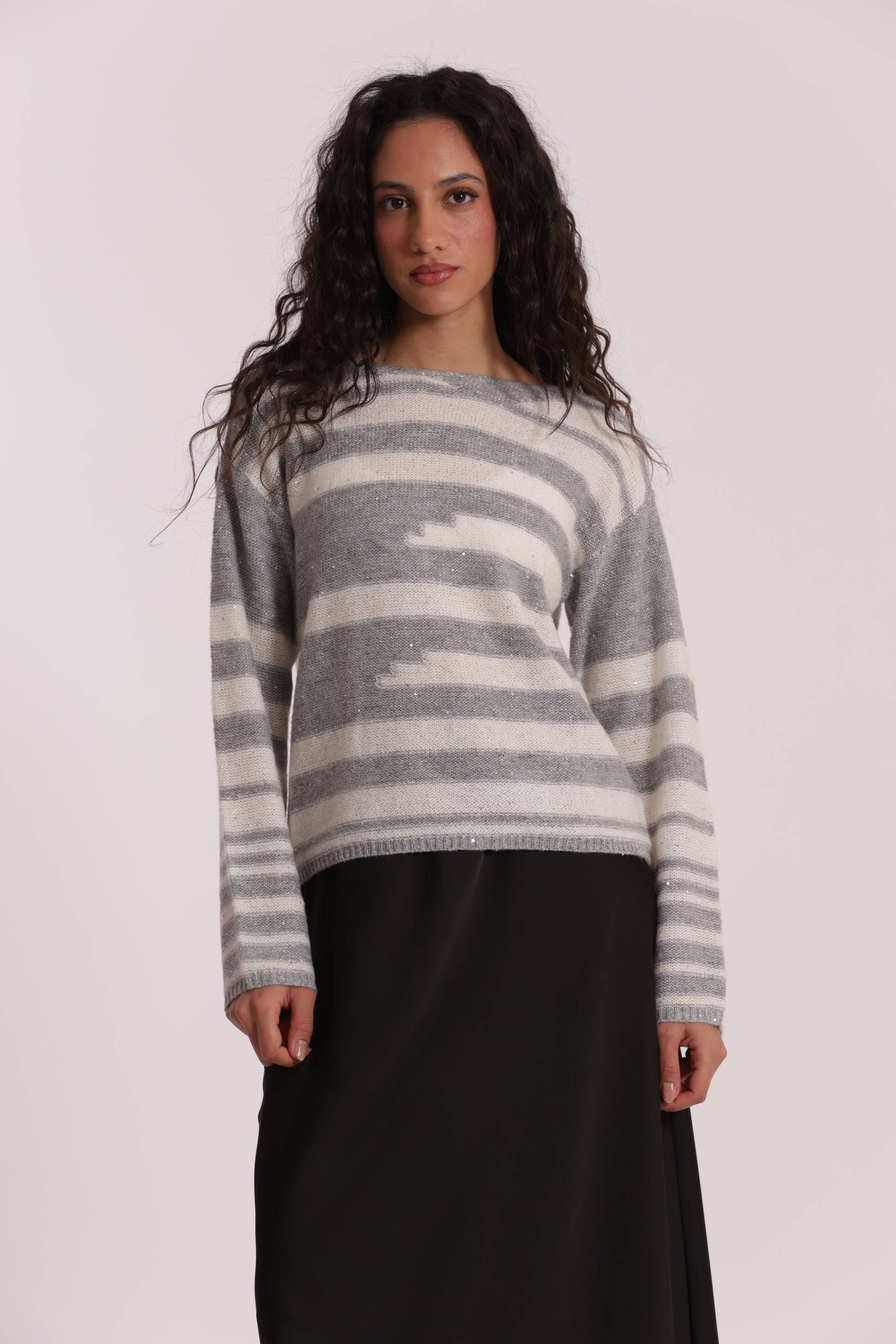 MAGLIA A RIGHE E PAILLETTES