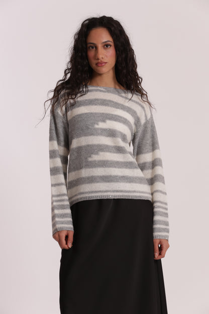 MAGLIA A RIGHE E PAILLETTES