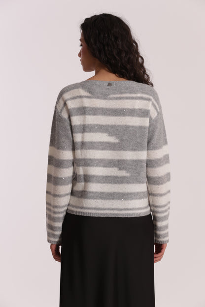 MAGLIA A RIGHE E PAILLETTES