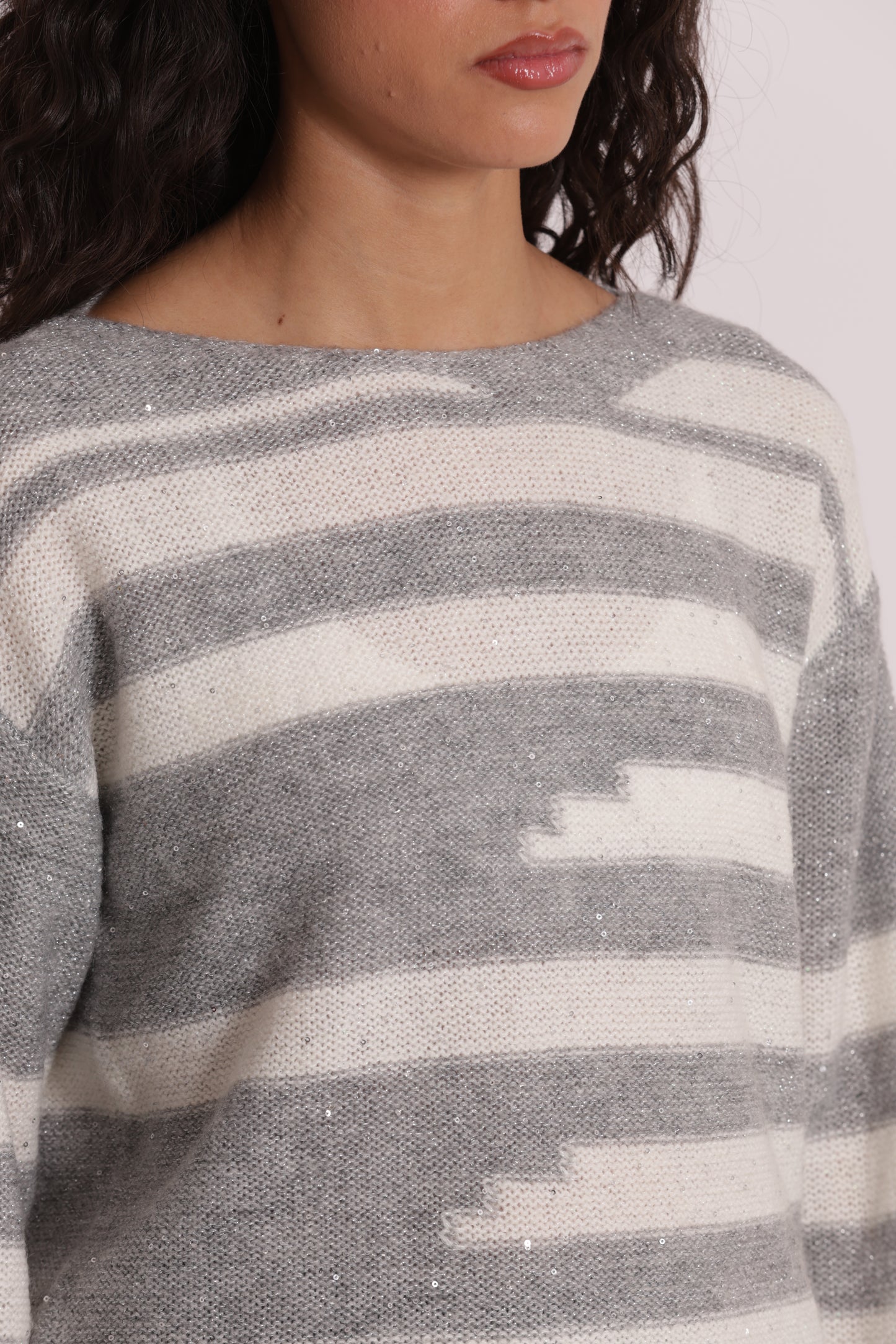 MAGLIA A RIGHE E PAILLETTES