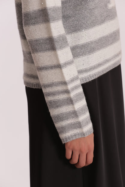 MAGLIA A RIGHE E PAILLETTES