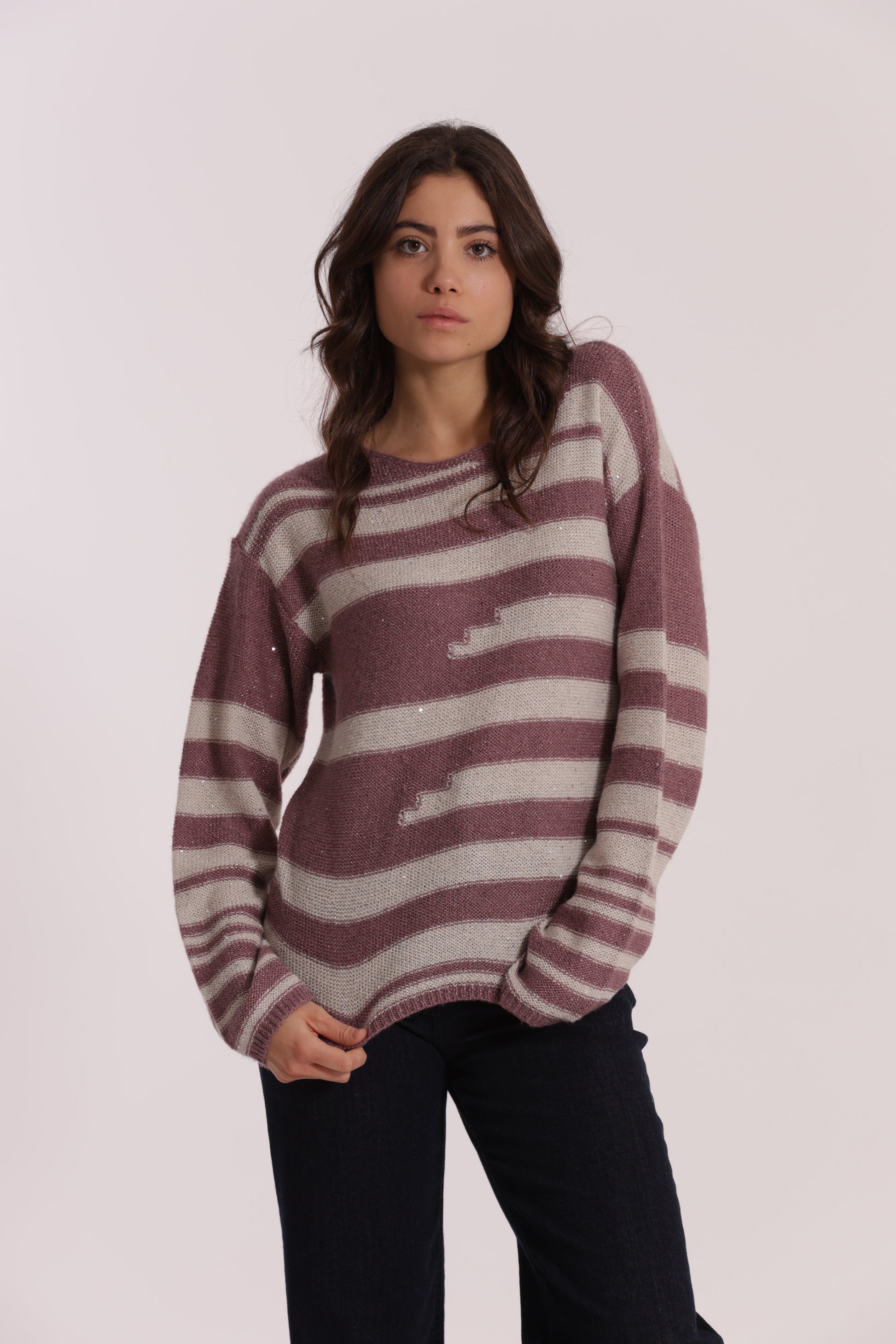 MAGLIA A RIGHE E PAILLETTES